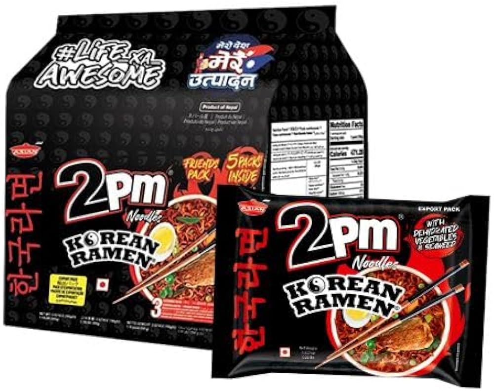 2PM Korean Ramen Noodles- 500Gm (100Gm x 5 packs)
