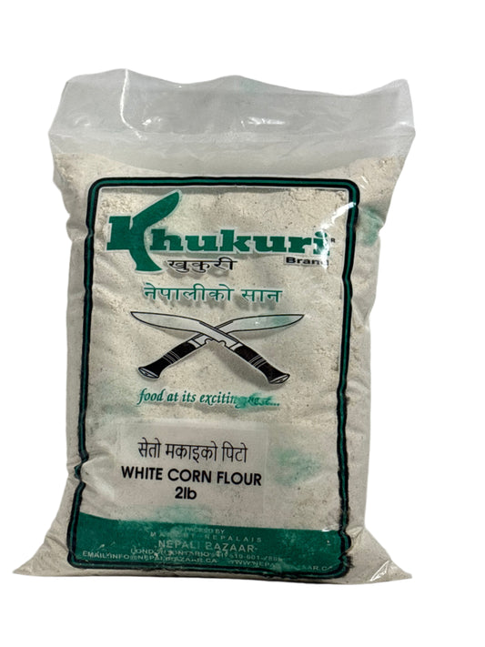 Khukuri Brand While Corn Flour (Seto Makai ko Pitho)-2Lb