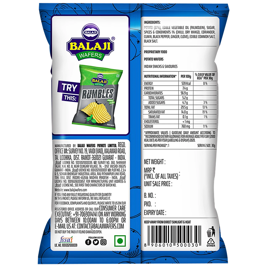 Balaji Wafers Masala Masti-135Gm