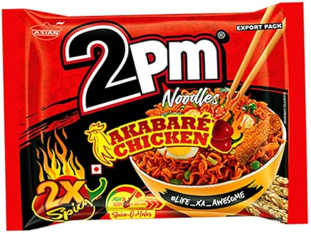 2PM Akabare Chicken Noodles 2x spicy- 500Gm (100Gm x 5 packs)