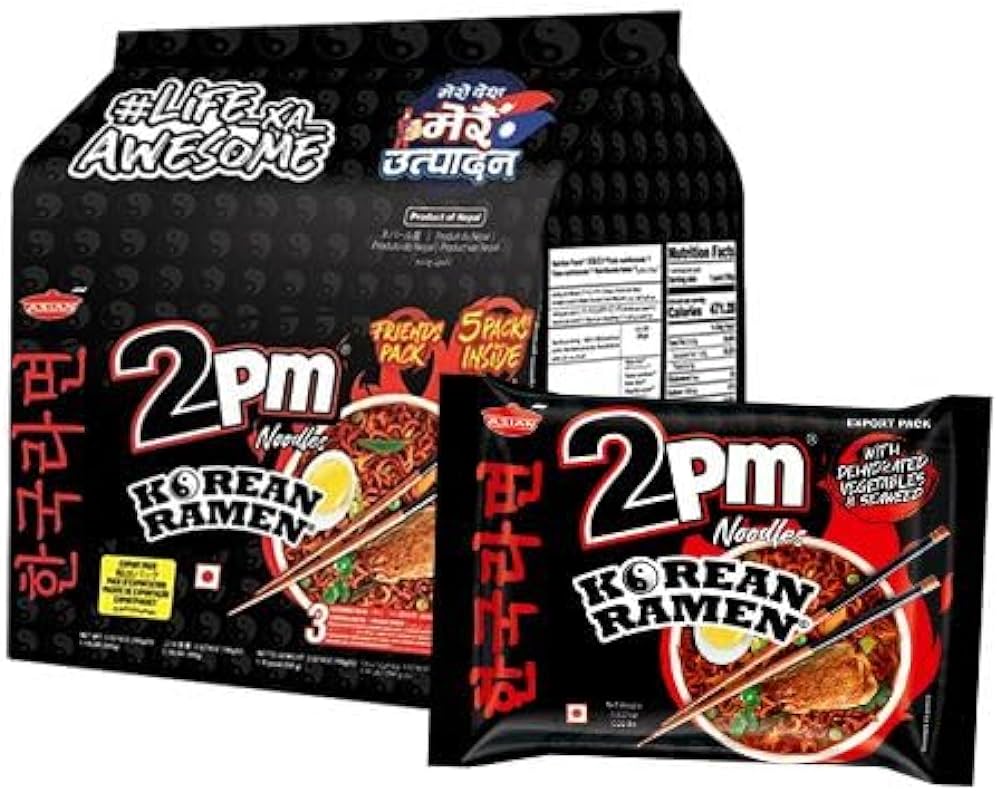 2PM Korean Ramen Noodles- 500Gm (100Gm x 5 packs)