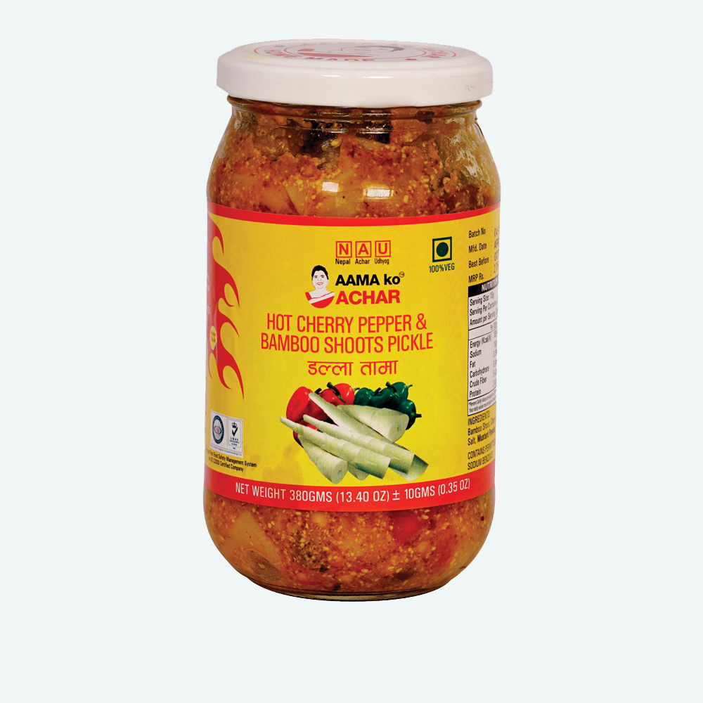 Aama Ko Achar Hot Cherry Pepper & Bamboo Shoots Pickle-380Gm