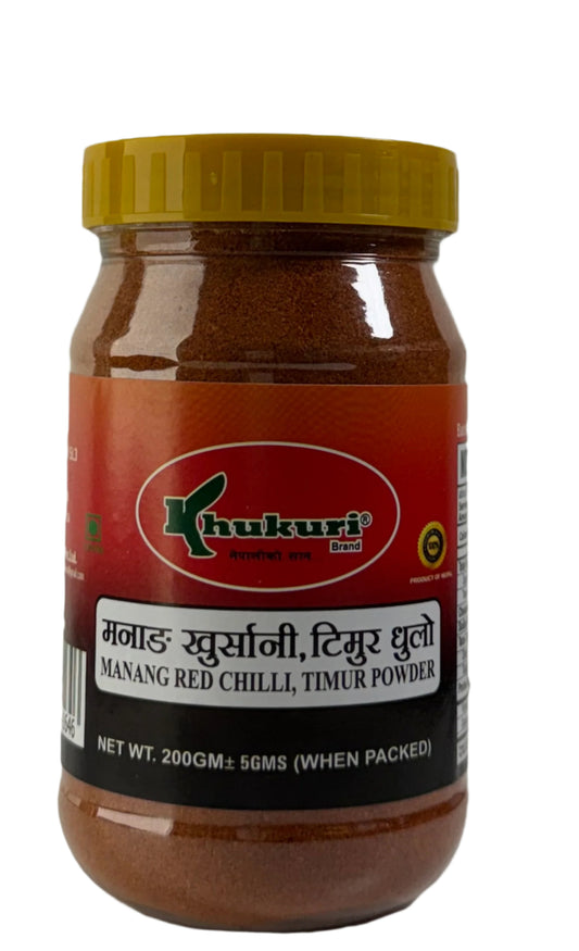 Khukuri Brand Manang Red Chilli & Timmur Powder-200Gm