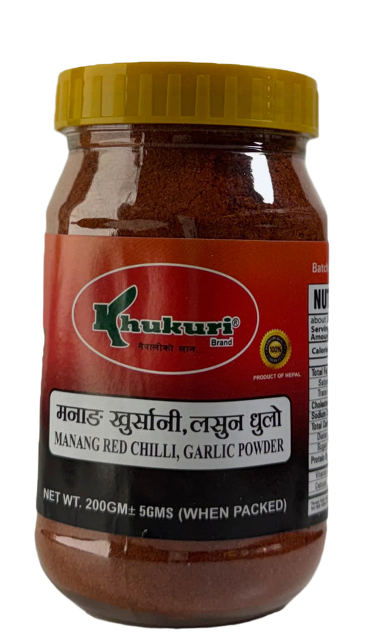 Khukuri Brand Manang Red Chilli & Garlic Powder-200Gm