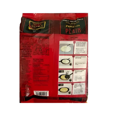 Mirch Masala Malaysian-Style Paratha - Nutritional Information and Ingredients for Family Pack - Back View