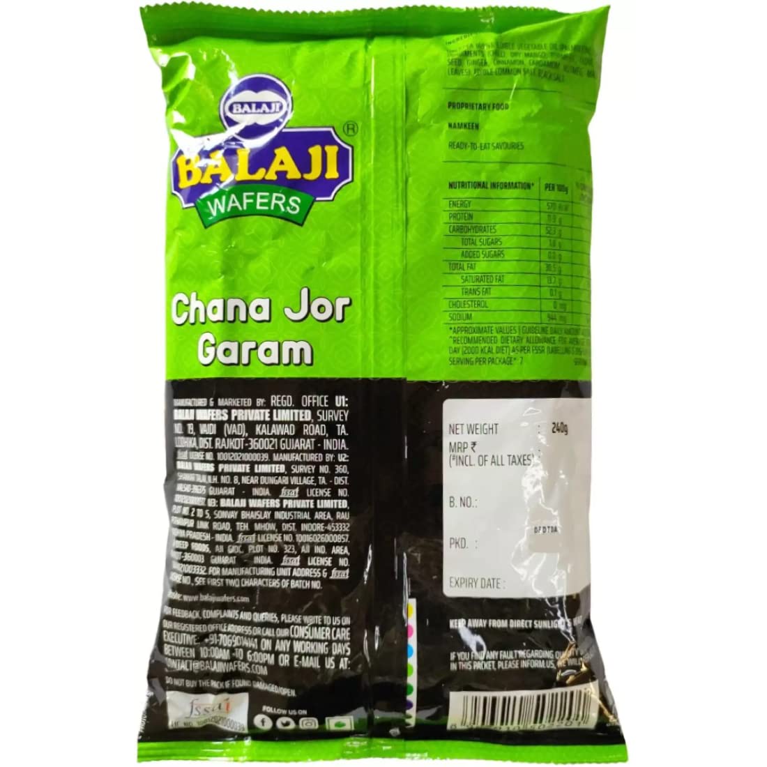 Balaji Wafers Chana Jor Garam-250Gm