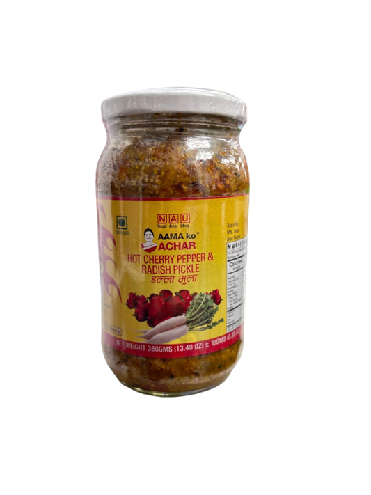 Aama ko Achar Hot Cherry Pepper & Radish Pickle-380GM