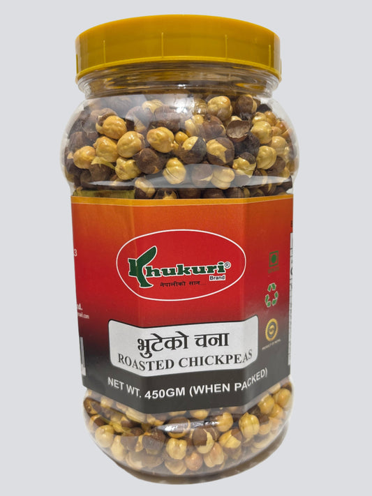 Khukuri Brand Roasted Chickpeas (Bhuteko Chana)-450Gm