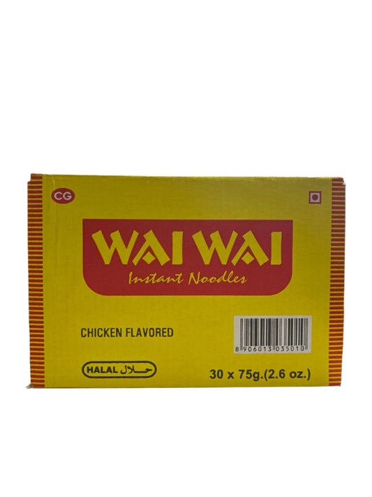 Wai Wai Instant Chicken Flavored Noodles Box - 30x75g