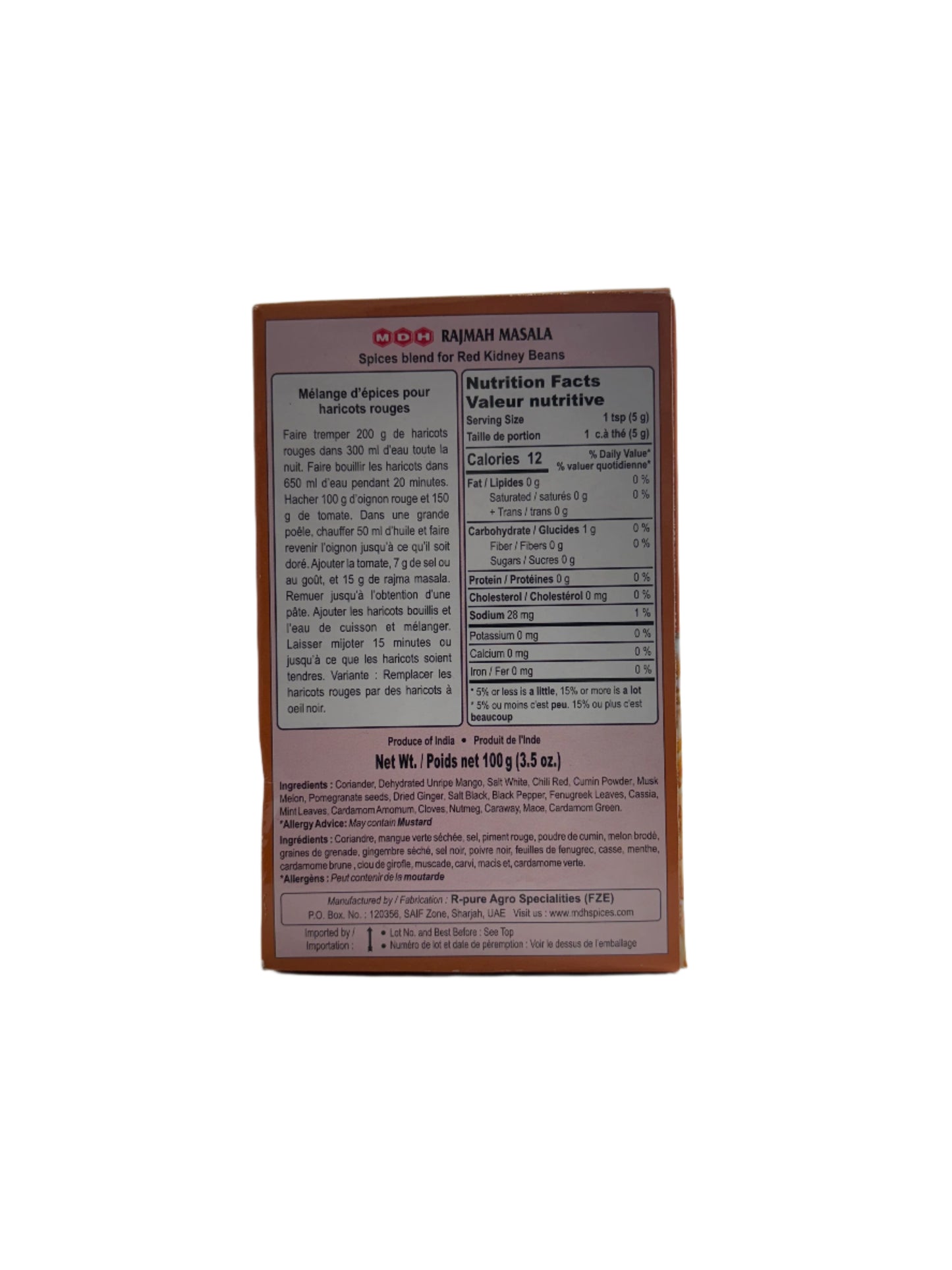 MDH Rajmah Masala-100Gm